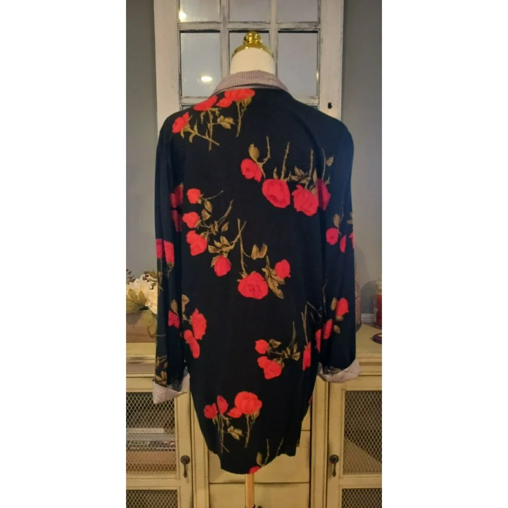 Connections Vintage Women's Long Floral Blazer Jacket Office Work Modest Church - Picture 6 of 12